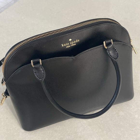New Kate Spade New York Medium Dome Satchel Saffiano Leather Black with tags⭐️⭐️ - Picture 8 of 16